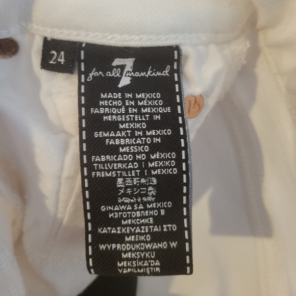 7 for all mankind high waist skinny in luxe white size 24 - Picture 6 of 6